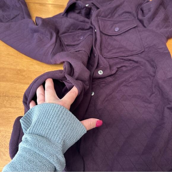 Mountain and Isles Women’s Quilt Shirt Jacket Sz M Eggplant Chore Jacket Shacket - Picture 5 of 11